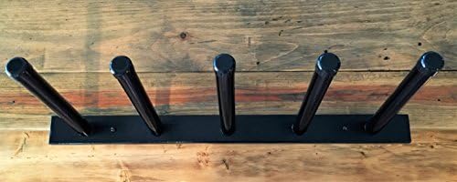 Sportify 24" Wall Mounted Rack for Jump Rope, Exercise Tubing, Bands, Mats, Bolsters for Gyms, Schools, Homes etc. Black Finish. Mounting Hardware Included.