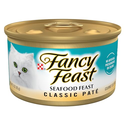 Image of Purina Fancy Feast Seafood Feast Classic Grain Free Wet Cat Food Pate - (Pack of 24) 3 oz. Cans