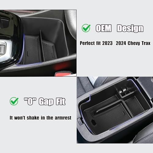 Image of Center Console Organizer Compatible with 2024 2025 2026 Chevy Trax Armrest Storage Box and Center Console Middle Storage Tray Insert Secondary Interior Accessories
