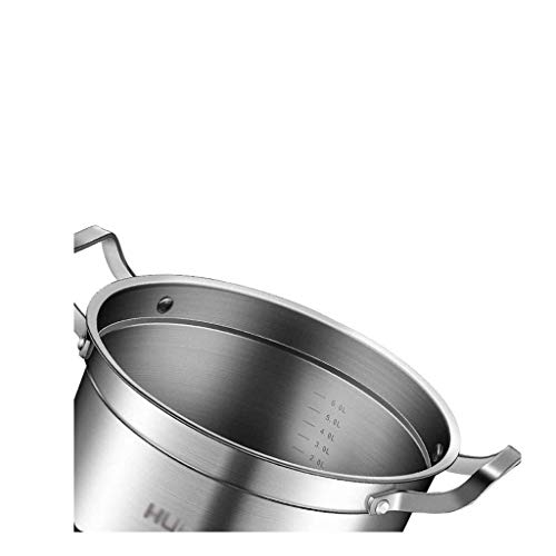 Olla de acero inoxidable con tapa de vidrio y cacerola para inducción 6