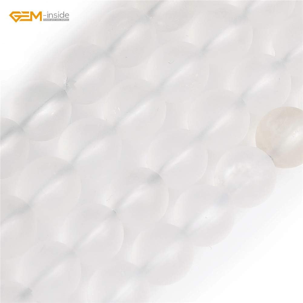SHGbeads 8mm Frost Matte Rock White Quartz Crystal Semi Precious Gemstone Round Loose Beads for Jewellery Making DIY Handmade Craft Supplies 15" - Image 3