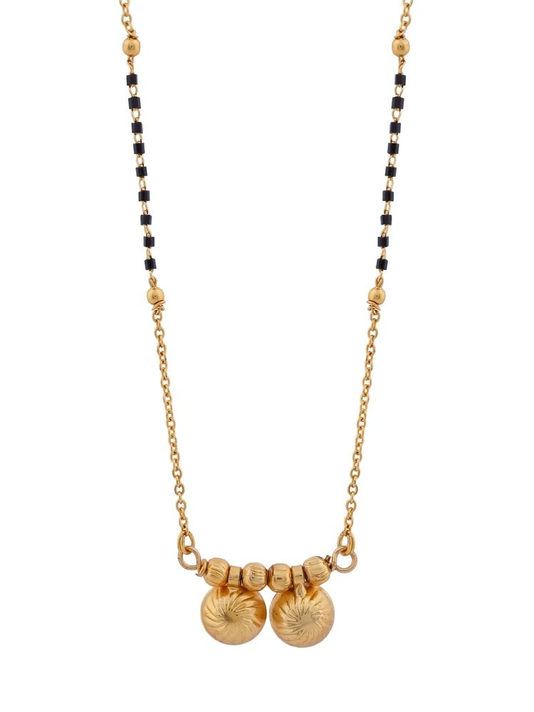 MESKIFY 2 Vati Small Pendant Delicate Designer Mangalsutra for Women Gold Plated Alloy Necklace with Crystals - Review, Price and Buying Guide