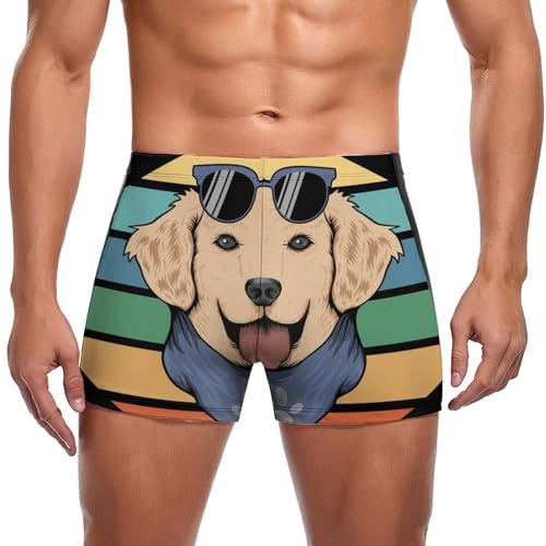 Maillot de bain homme rétro avec motif chien pour vos journées à la plage