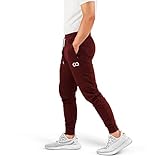 Contour Athletics Men's Joggers Cruise Sweatpants for Men with Zipper Pockets CA1003-SM Maroon