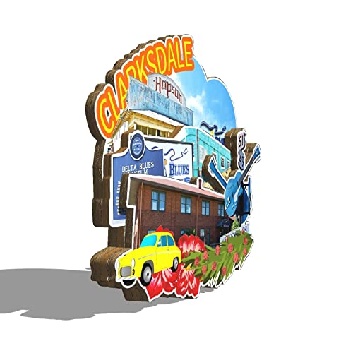 Imán Decorativo de Madera 3D Clarksdale Mississippi miniatura 2