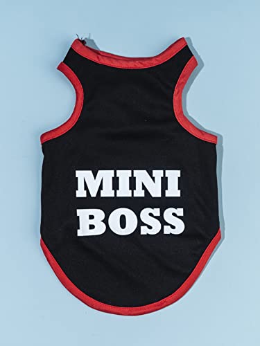Qwinee Letter Graphic Cat Dog Shirt Pomeranian Chihuahua Tank Top Puppy Clothes Sleeveless Breathable Pet Vest For Small Medium Large Cats Dogs Kitten Black X-Large #TOP4