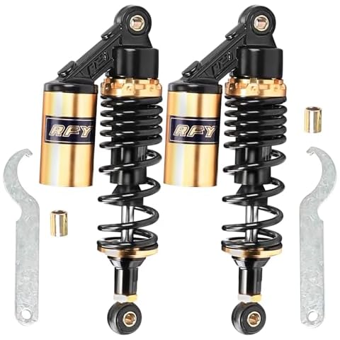 A Pair 280mm 11 Inch Motorcycle Rear Air Shock Absorber Suspension - 330LBS, 65mm 2.56 Inch Travel Length, Adjustable - for Pit Dirt Bike ATV UTV Go Kart Golf Cart Buggy Quad Dune Drift Trike Mobility Cover