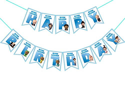 Boss Baby Happy Birthday Banner for Kids Birthday Party Decoration,Includes 13 Pieces Well Designed Flags.