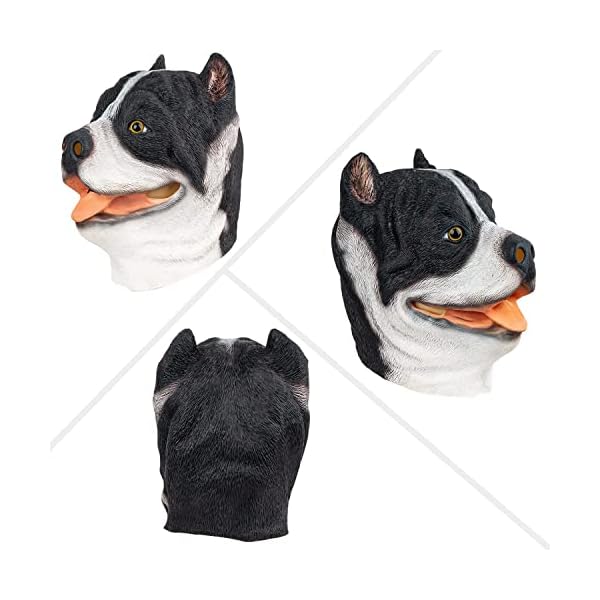 Partyhop pitbull dog mask animal latex full head mask fancy dress for halloween costume party - image 4