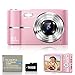 Digitalkamera 50MP Fotokamera 1080P Videokamera mit 16X Digitalzoom, 2,4" Bildschirm Vlogging Kamera Fotoapparat Mini Kompaktkamera für Kinder Teenager, 16G Karte (Rosa)