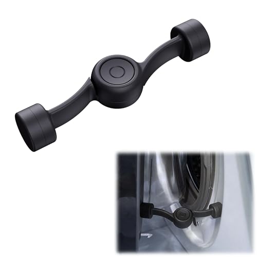 Magnetic Door Prop for Front Load Washer, 360° Adjustable Compact (Black)