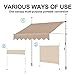 REALN Patio Awnings and Canopies Manual Retractable Awning with Crank, Waterproof Awnings for Doors, Windows, Decks, Porch, Balcony Shade (Color : Beige, Size : 250cm/98in)