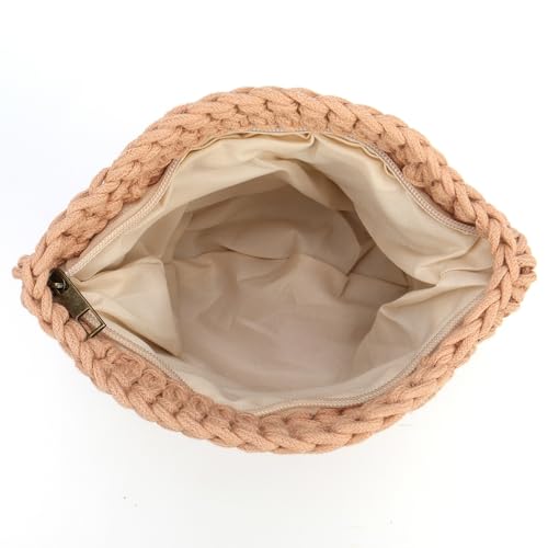 Image of CHIC DIARY Women Straw Beach Bag Clutch Purse Small Crossbody Bag Woven Cotton Shoulder Handbag for Summer