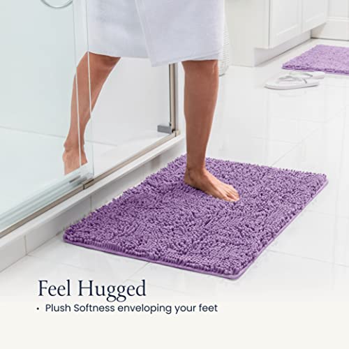 BELADOR Bathroom Rugs Sets 2 Piece- Plush Bath Mat Set Quick-Dry Soft Chenille Bathroom Mat with Rubber Backing, Absorbent Bathroom Rug Set, Washable Bath Rugs for Bathroom- Bath Mats 24x17 + 30x20