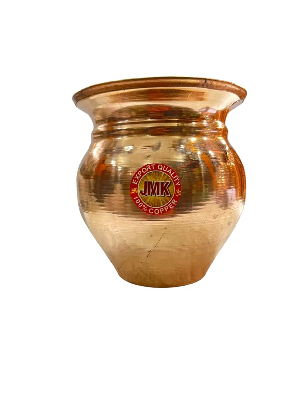 HARJEE Handmade Copper Pooja Copper Kalash Tamba Ka Lota Matka Pot Puja