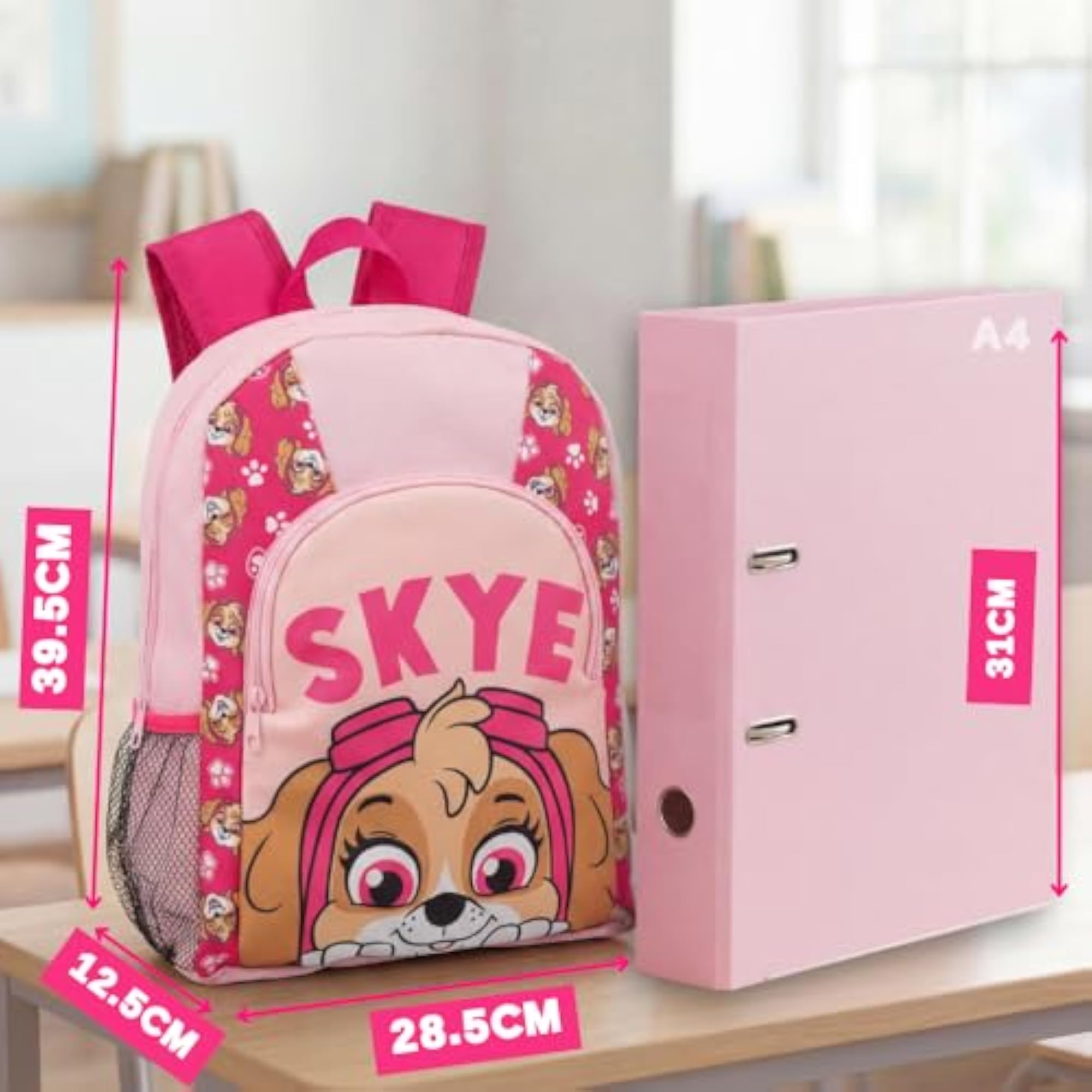 Boys Pink Rucksack with Adjustable Straps, Character Schoolbag