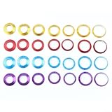 Coloured Anodised Aluminium Alloy Winding Check Trim for Ring for Fishing Rod Building and Repair, Lightweight Rod Component Hardware, Available in Red, Gold, Purple, Blue, Silver,(Red)(14mm)