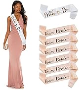 7 pièces EVJF Accessoire Mariée D'équipe Ceinture Kit Écharpe Dont 1 Écharpe Bride to Be et 6 Tea...