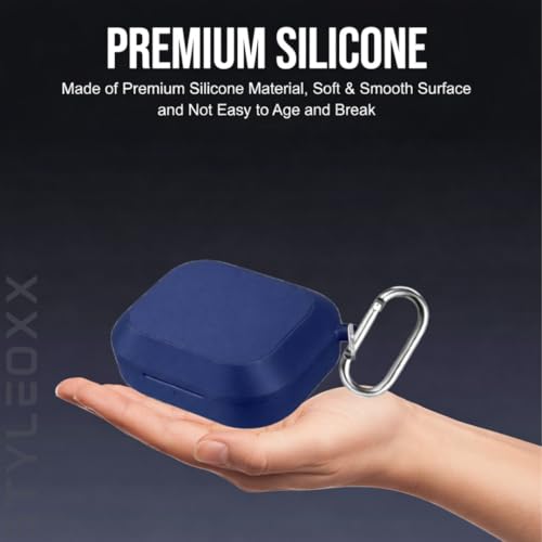 Image of Anvique Silicone Case Cover for Realme Buds Air 8, Dustproof and Shockproof Protection (Blue)