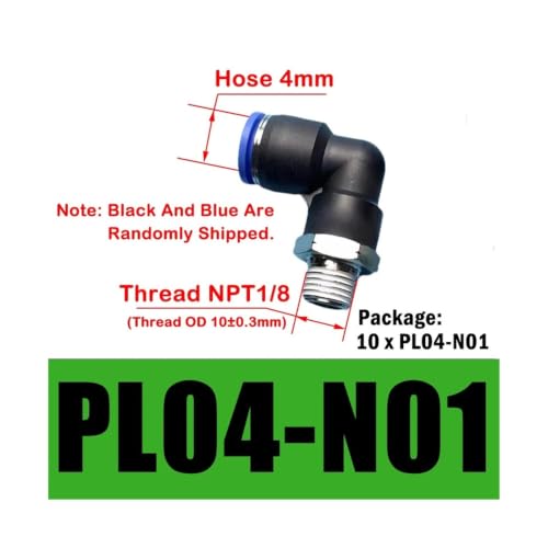 Conector neumático de codo PL4-N01 con rosca NPT de alta resistencia al vacío 3