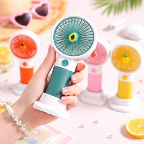 Image of Cute Mini Handheld Fan (Upto 6 Hours Running) Rechargeable 2000 Mah Battery Operated Portable Fan Pocket Fan with Strong Power Carry It Anywhere Travel Home Office Outdoor Indoor Multicolor