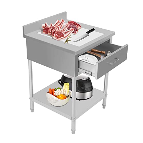 24 * 24in Stainless Steel Commercial Food Prep Table with