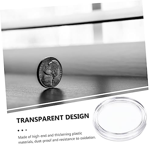 100 cápsulas transparentes para monedas, protectores para coleccionistas miniatura 6