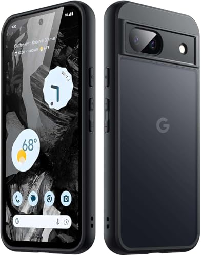 Image of Case Compatible for Google Pixel 8a, Frosted Translucent Back Protective Slim Phone Cover, Anti-Fingerprints,Stylish Look, dust Proof, Flexible -(Black)