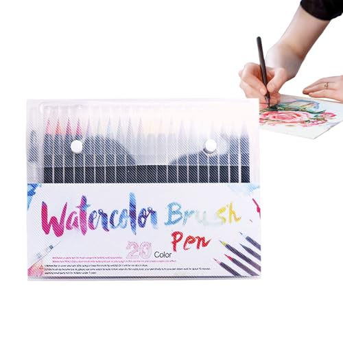 Pluma de pintura acuarela con marcadores para colorear en estuche de arte y ocio