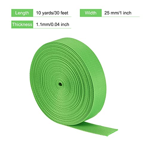 Image of MECCANIXITY Flat Nylon Webbing Strap 1 Inch 10 Yards Bluish Green for Backpack, Luggage-rack