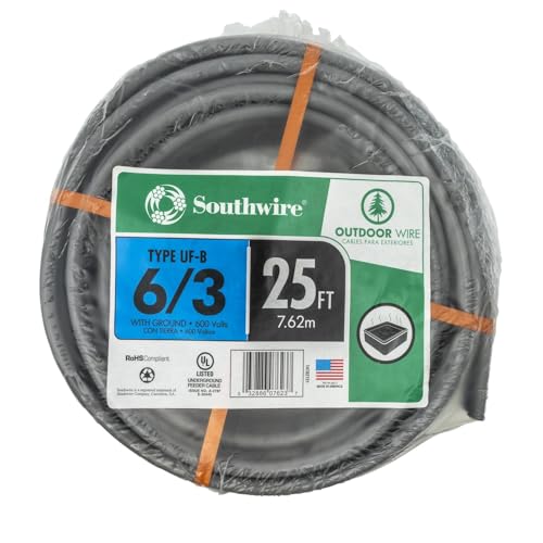Southwire 14782722 50'. 6-3 Cu Uf-B W/G Cable