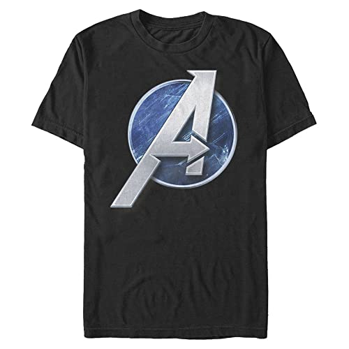 T-shirt Avengers noir Marvel imprimé cercle pour look geek décontracté homme