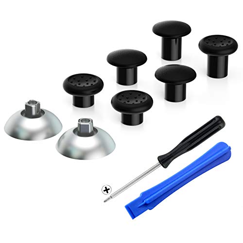 eXtremeRate Stick Analogique de Remplacement pour ps5 Manette, Compatible avec ps4 Manette, Joysticks Interchangeable avec 3 Hauteurs Ergonomiques pour ps5 pour ps4 Manette, Mat Chromé Argenté