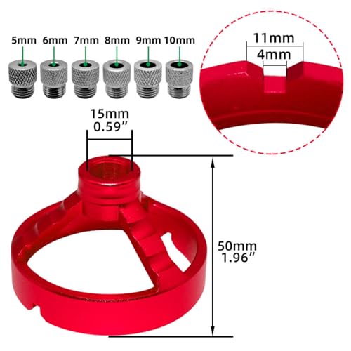 VOBOR Bohrhilfe Senkrecht Bohren, 5/6/7/8/9/10mm Holzbearbeitungs Bohrlocher Locator, Bohrschablone Möbelbau für präzises Zentrierbohren