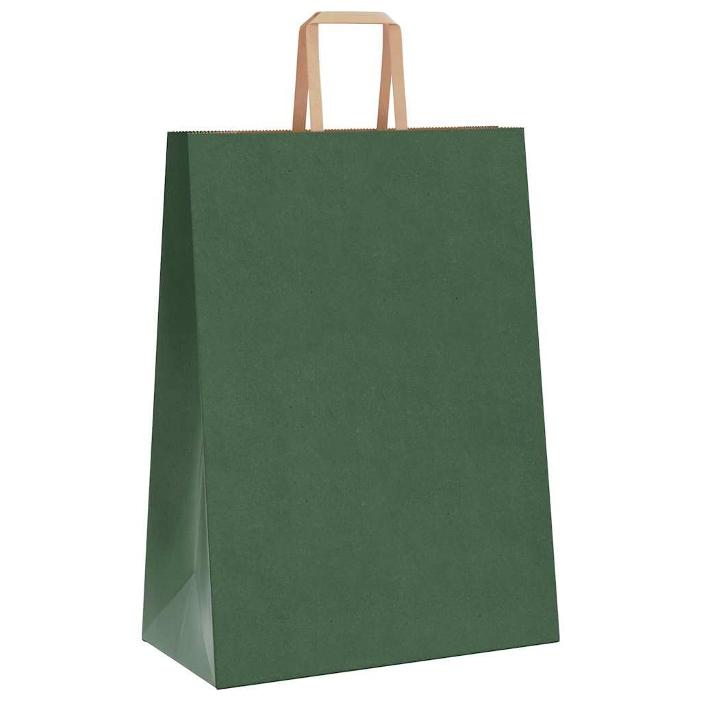 vidaXL Sacs en papier 50 pcs avec poignées vert 32x17x44 cm, sac en papier, sac cadeau en papier, sac cadeau en papier, sac