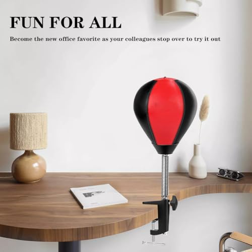CEWROM Antistress Mini Tischiboxsack Mit Tischklemme Und Saugnapf, Boxsack für den Schreibtisch, Boxsack hängend oder stehend, Punchingball/Wutball/Reflex Ball/Wutkissen für Kinder Und Erwachsene