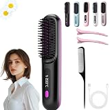 Cepillo Electrico Pelo Corto, Cepillo Para Pelo Corto – Cepillo Alisador Con Calor Cerámico 3px | Volumen Duradero, Sin Tirones Ni Quemaduras, Recargable, Ideal Para Pixie, Bob y Flequillo (A)