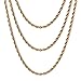 Produktbild Gicko Goldkette Damen & Herren Kordelkette Gold - Verdrehte Seilkette Unisex 18K vergoldet 3mm Breite Gold Halskette Längen in 40,45,50,55,60,75cm(45)