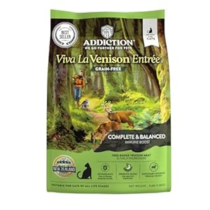 Addiction Viva Venison Cat Grain Free Dry Cat Food Complete Balanced Recipe for Healthy Digestion Crafted in New Zealand 4lb