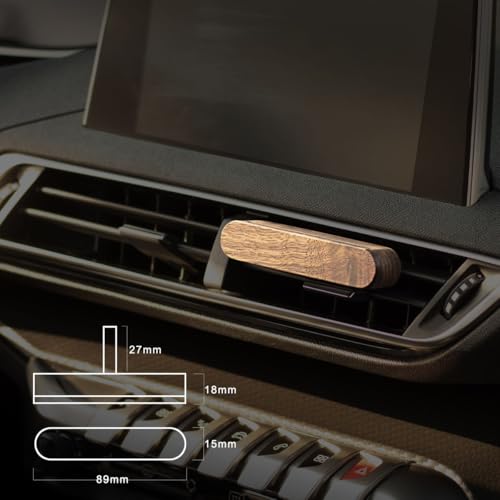 Image of 1-Pack Car Diffuser Vent Clip,Non-Electric Essential Oil Air Freshener, Refillable Walnut Wood Design, Interior Car Vent Diffuser Clips, Automotive Decoration Accessories (No Essential Oils)
