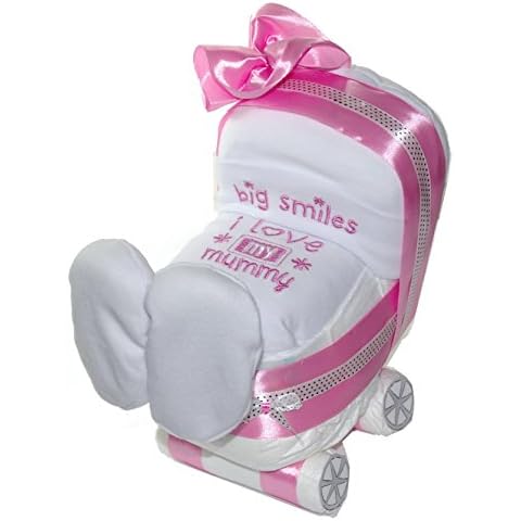 Diaper Pram Pink Gift Set for Baby Girl Cover