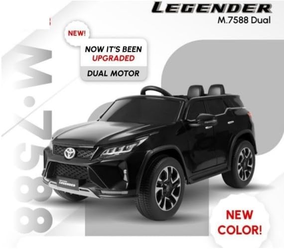 Image of Kawaii Kids Licensed Toyota Kids Rideon Car | Toyota Legender | Manual Plus Remote Control | Lights and USB Music Player | Kids Age - 1-5 (LEGENDER, Black)