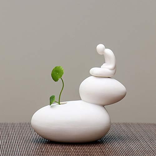 KJYHXX Ceramic No - Phase Buddha Figure Monk Hydroponic Flower Arrangement Device - Ideal Small Ornament for Home and Office Desktops (02) image 5