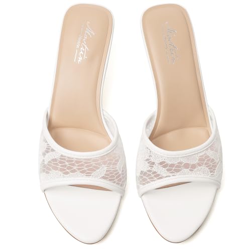 Image of Mostrin Kitten Heels for Women Pointed Toe Vintage Mules Heels Sexy Slip on Stiletto Backless Sandals for Party Wedding Daily