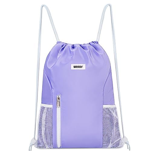WANDF Kordelzug Rucksack String Bag Wasserabweisende Cinch Bag Nylon | Schwimmtasche für Gym Shopping Sport Yoga