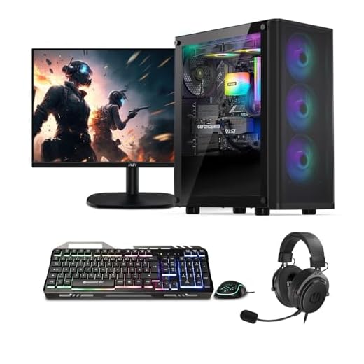 Basic Gaming Komplett PC Set Ryzen 3 3200G, 16 GB DDR4, 1000 GB SSD M.2, Win 11 Pro 64bit + 24 Zoll 100hz Gamer Monitor + Tastatur, Maus, Headset Bundle, WLAN