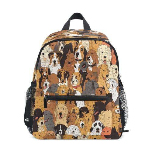 Cartable pour enfants de 3 à 8 ans avec motif de chiens rigolos pour l'école