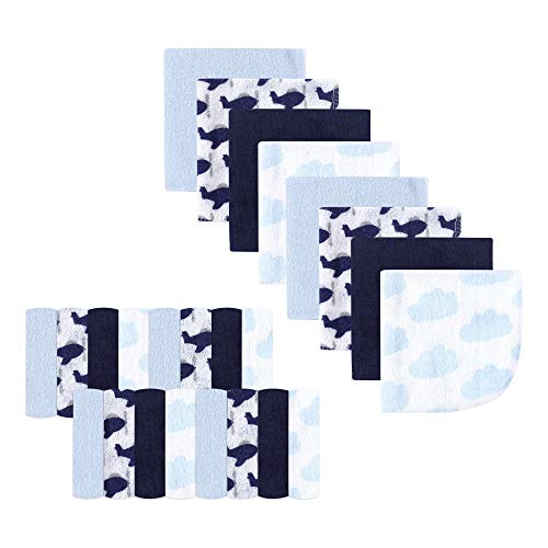 Image of Luvable Friends Unisex Baby Super Soft Bundle Washcloths, Airplane, One Size