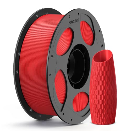 ANYCUBIC PLA 3D Printer Filament, 3D Printing PLA Filament 1.75mm Dimensional Accuracy +/- 0.02mm, 1KG Reusable Spool (2.2 lbs), Texture Red