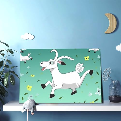 Impression toile chèvre Frolic pour habiller un mur vide